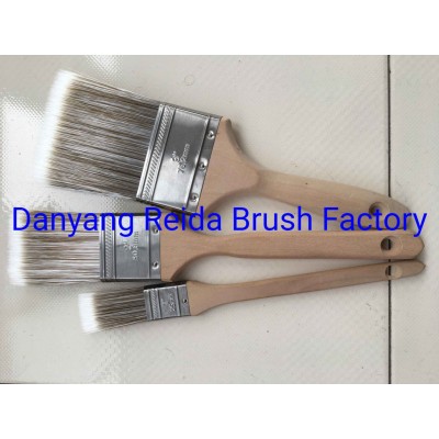 Flat Paint Brushes with Hog Bristle and Short Varnished Birch Wood Handle for Oil&Acrylic